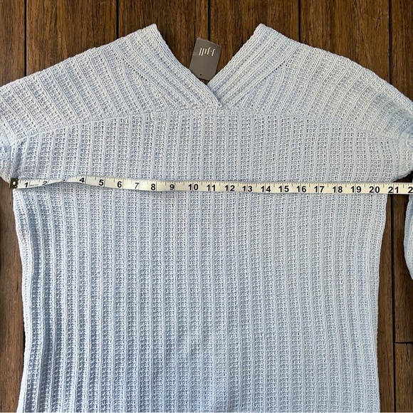 NWT J. Jill Chenille Knit Sweater Baby Powder Blue XS Coastal Grandma Boxy Chic - Picture 7 of 9